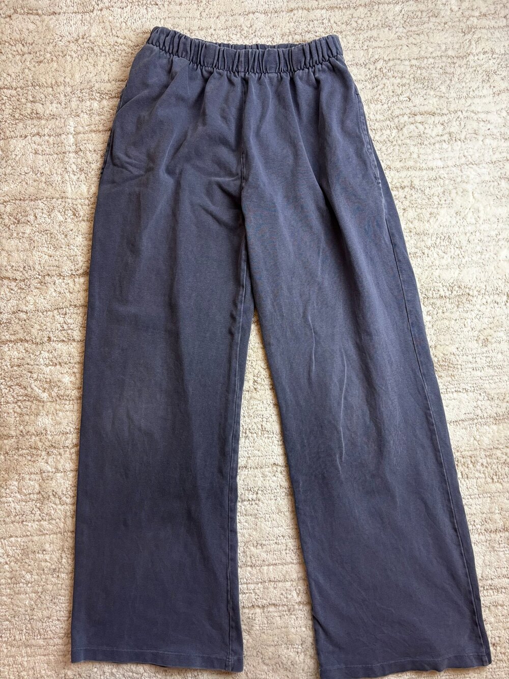 Brandy Melville Wide Leg Pants Elastic Waist Blue Gray Y2K